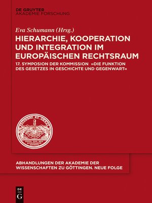 cover image of Hierarchie, Kooperation und Integration im Europäischen Rechtsraum